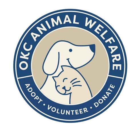 okc animal welfare logo in navy and cream coloing