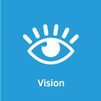 white eye icon on blue background