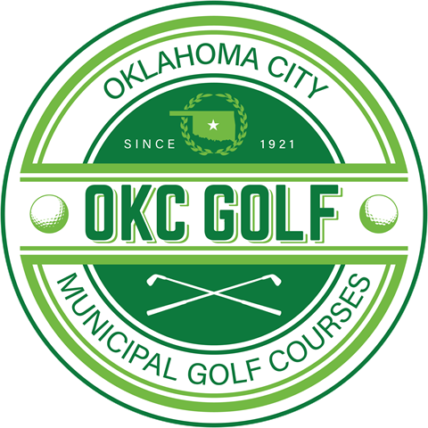 okc golf logo in shades of green