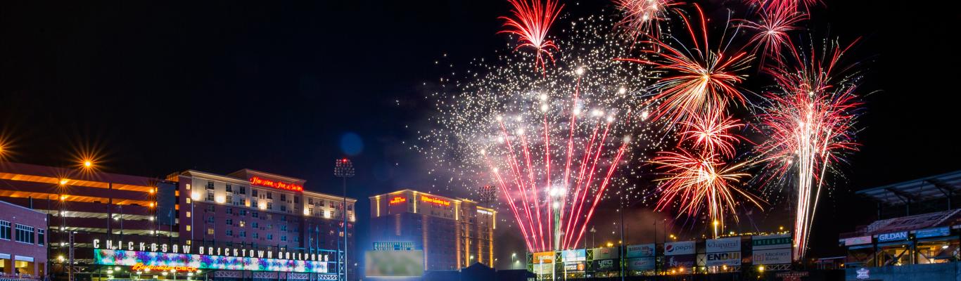 Fireworks in downtown OKC.
