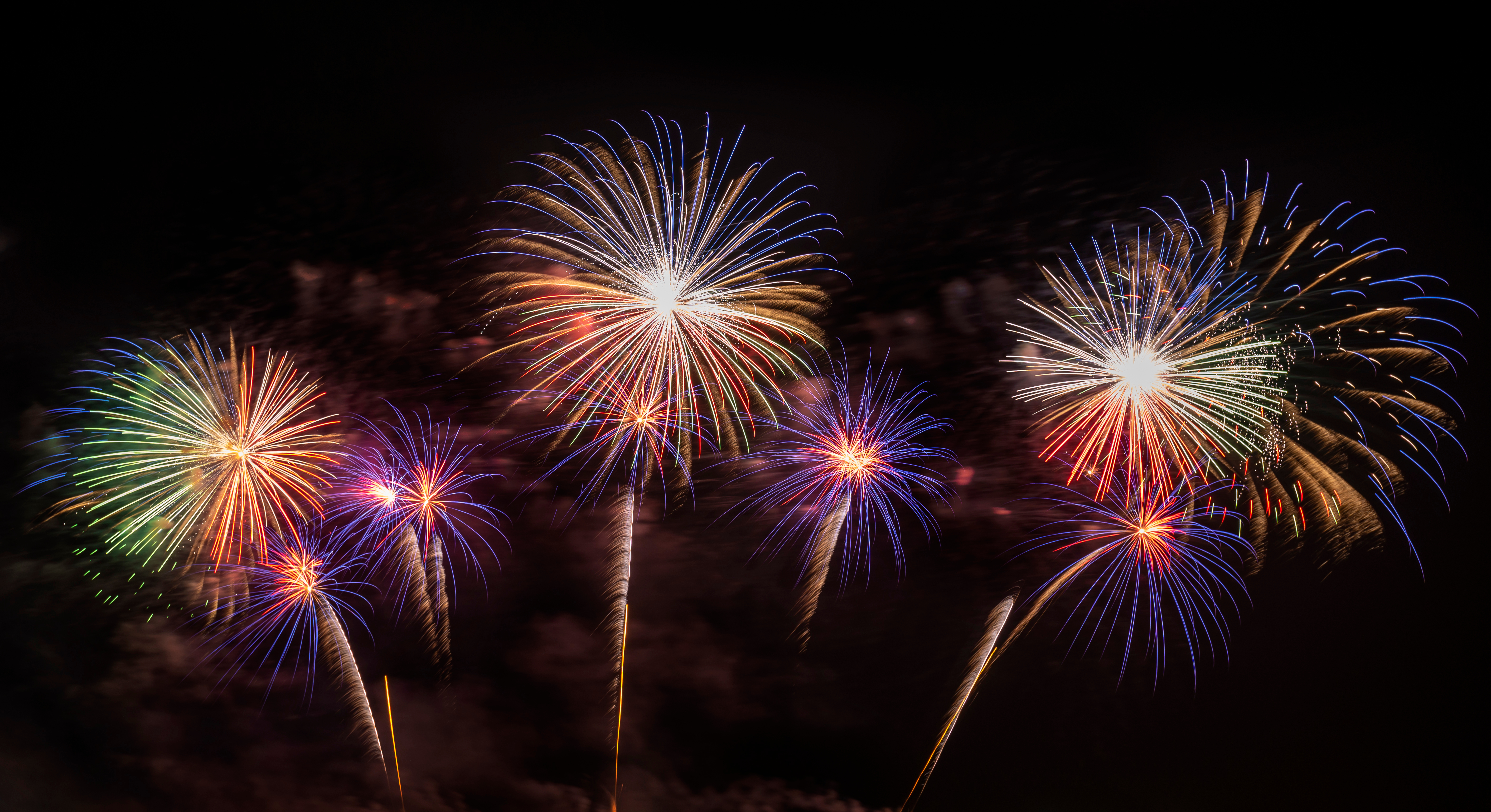 colorful fireworks in the air