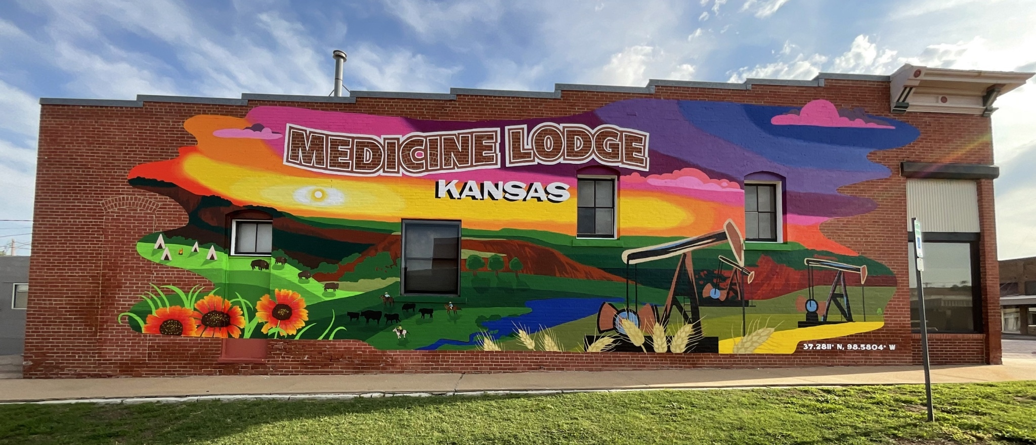 medicine lodge mural on building