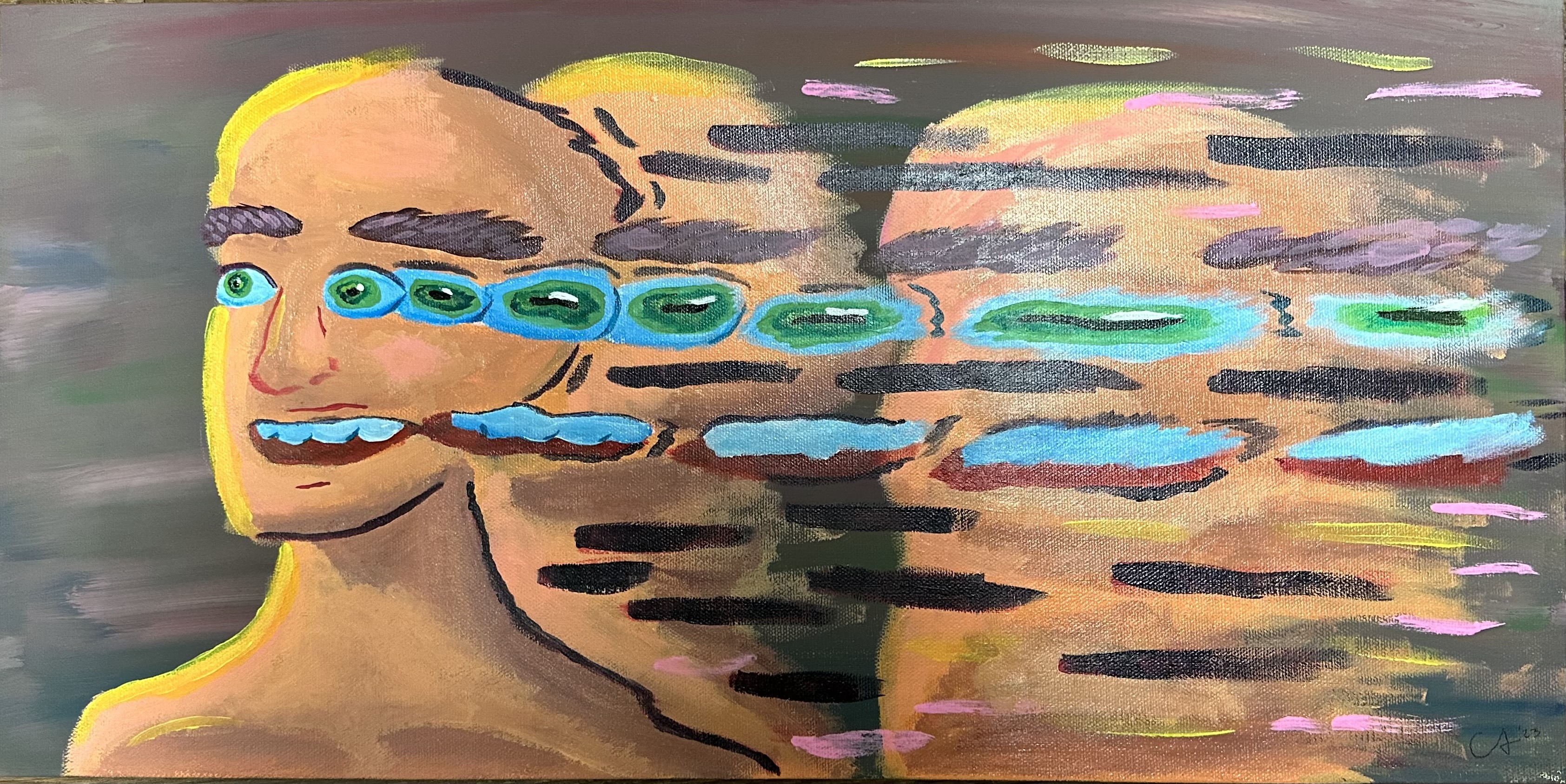 graphic of man's face melting away