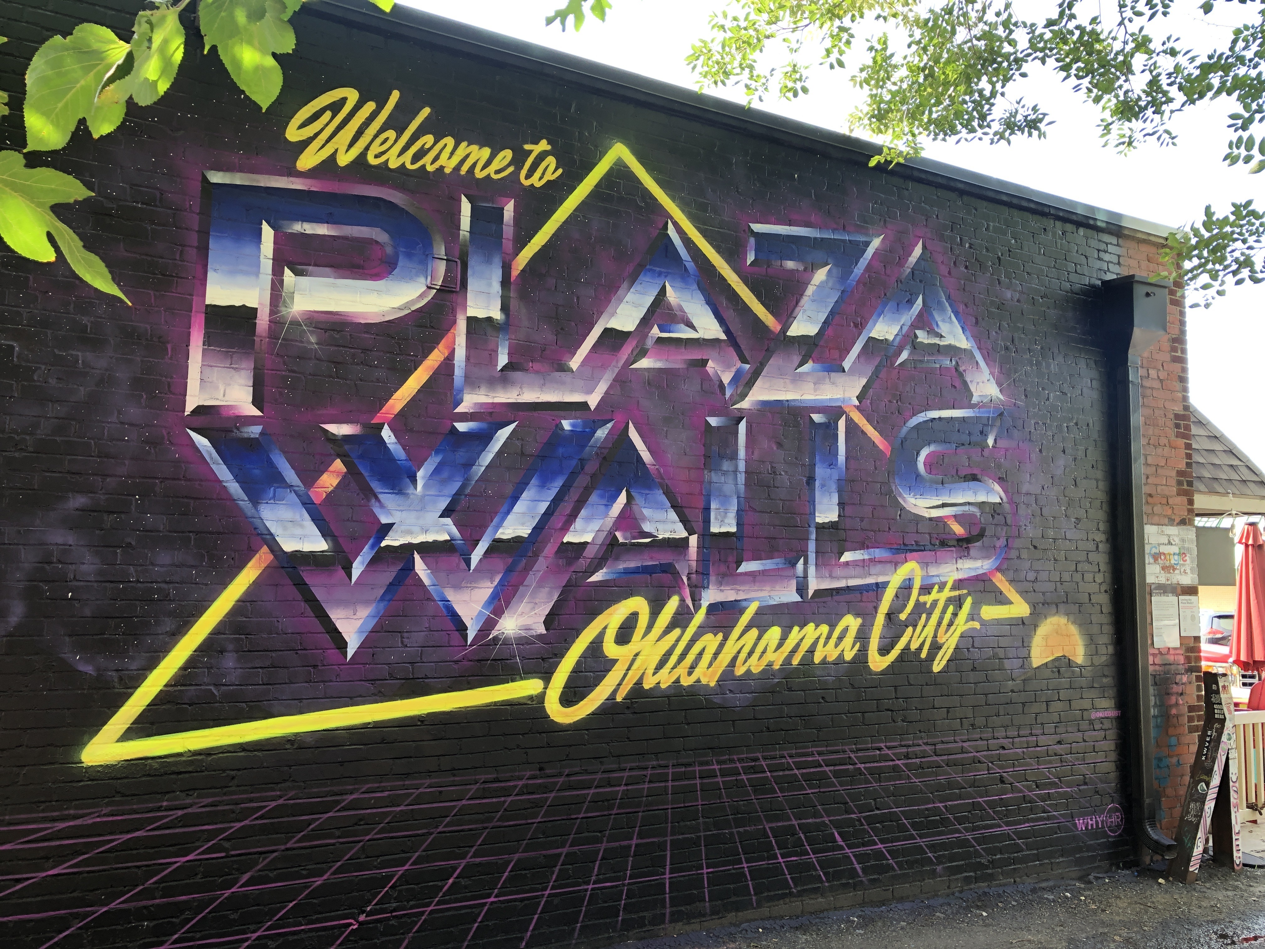 mural with text welcome to plaza walls oklahoma city