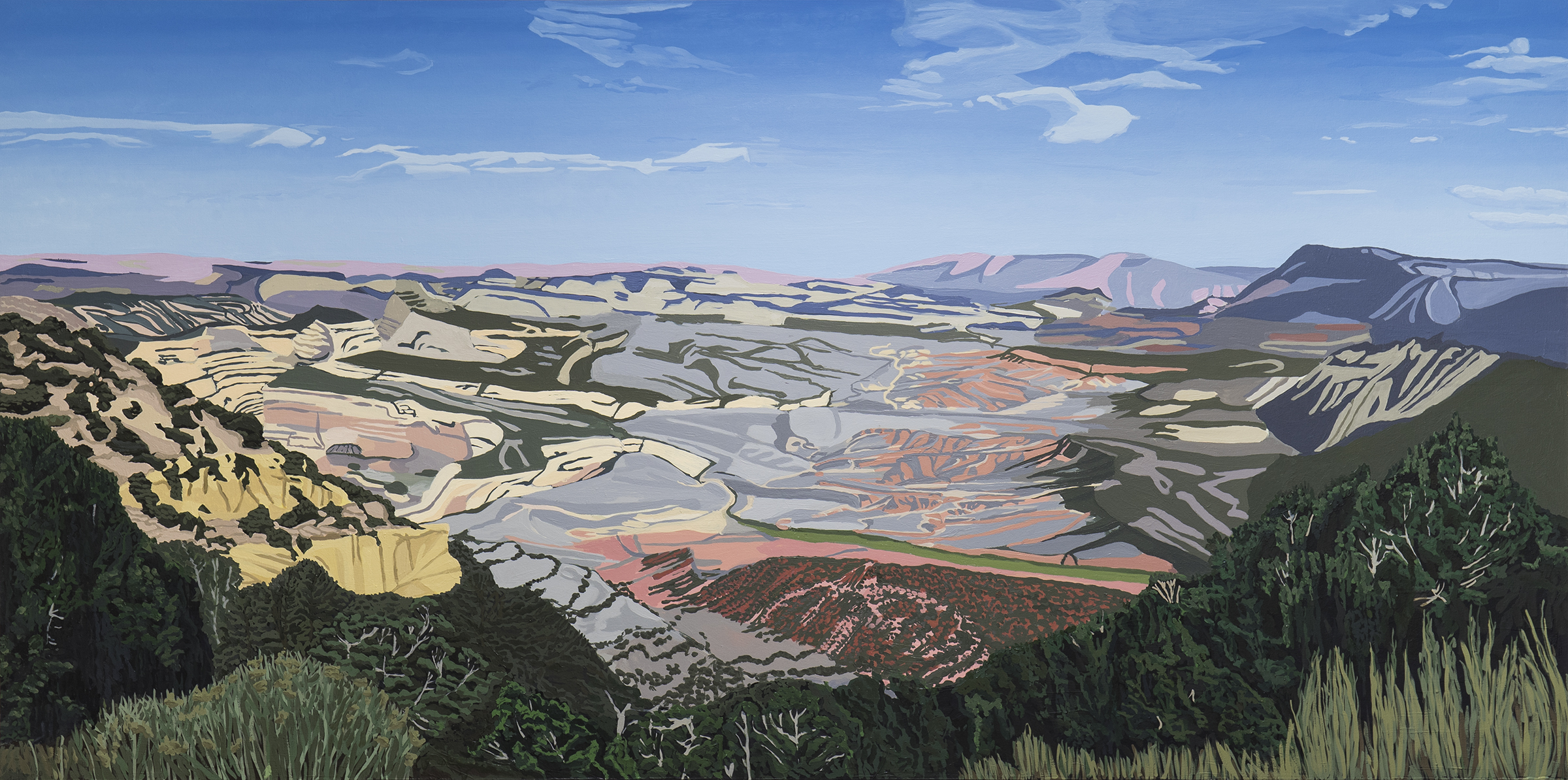 painting of rocky mountains