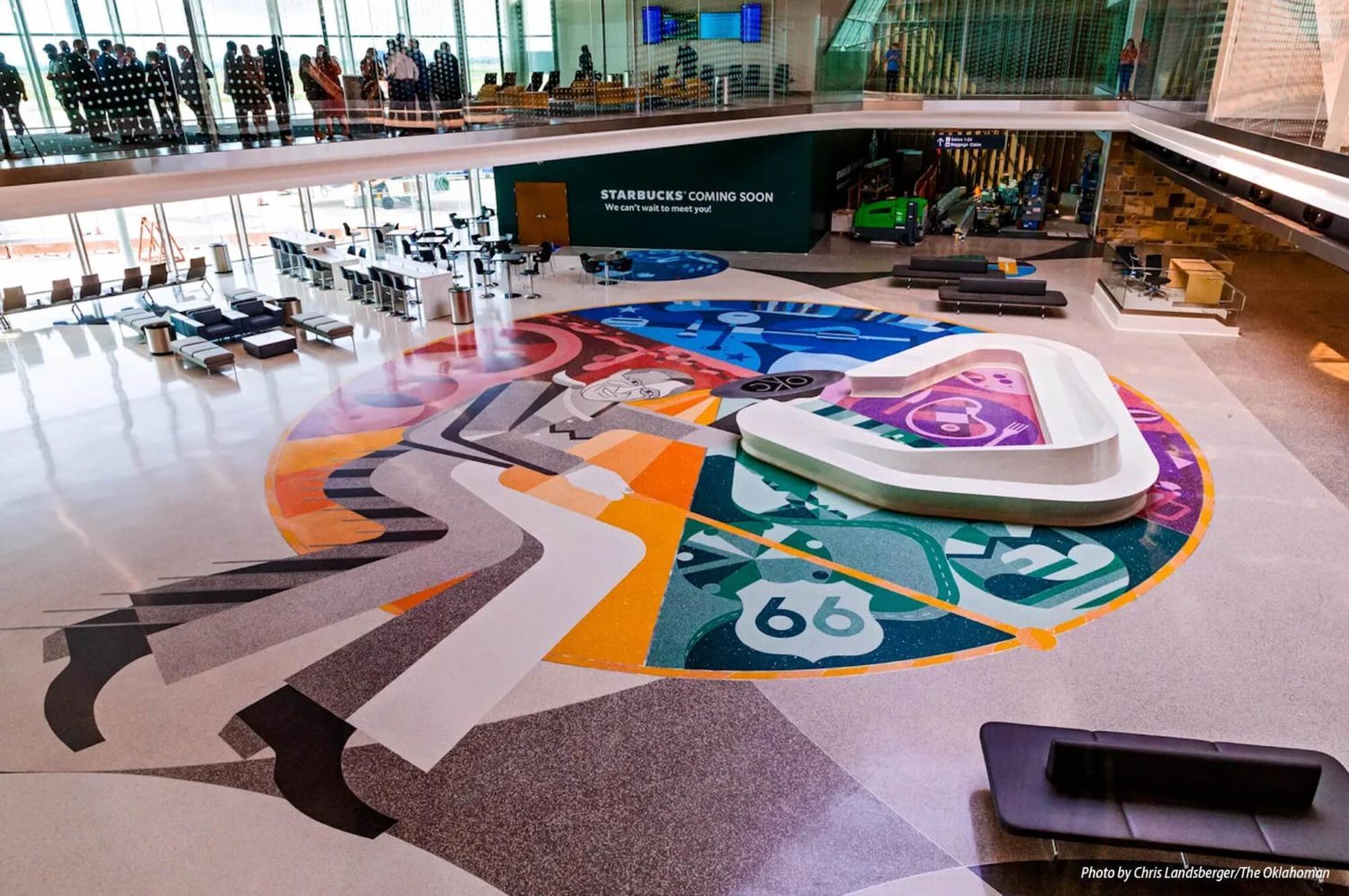 terrazzo mosaic with will rogers, route 66 and more