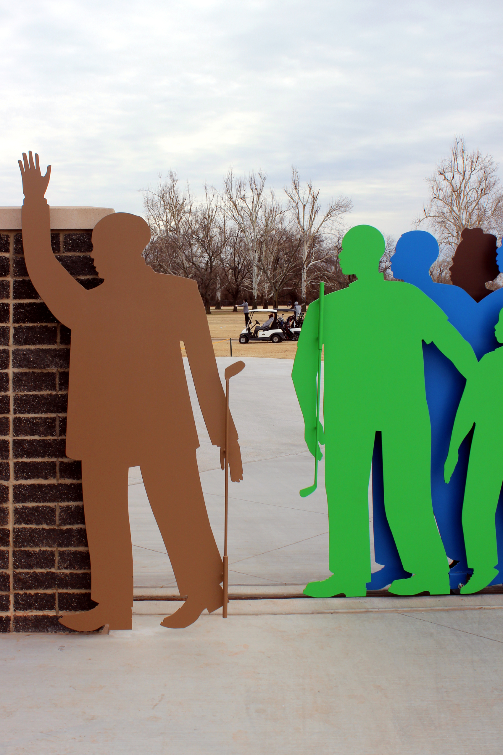 metal gate of outlines of people