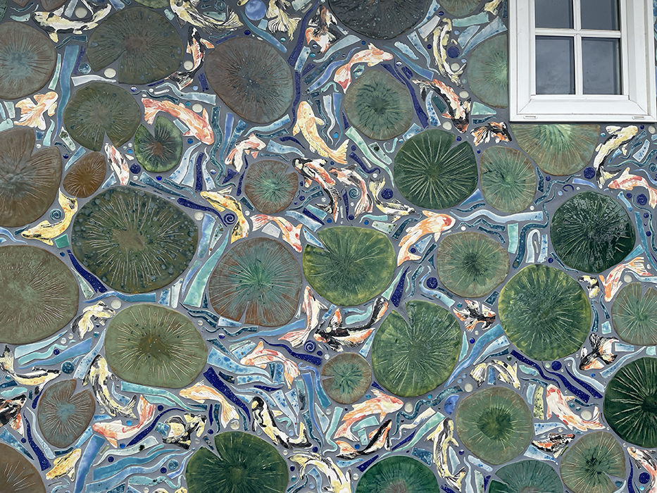 ceramic lilypads and koi fish