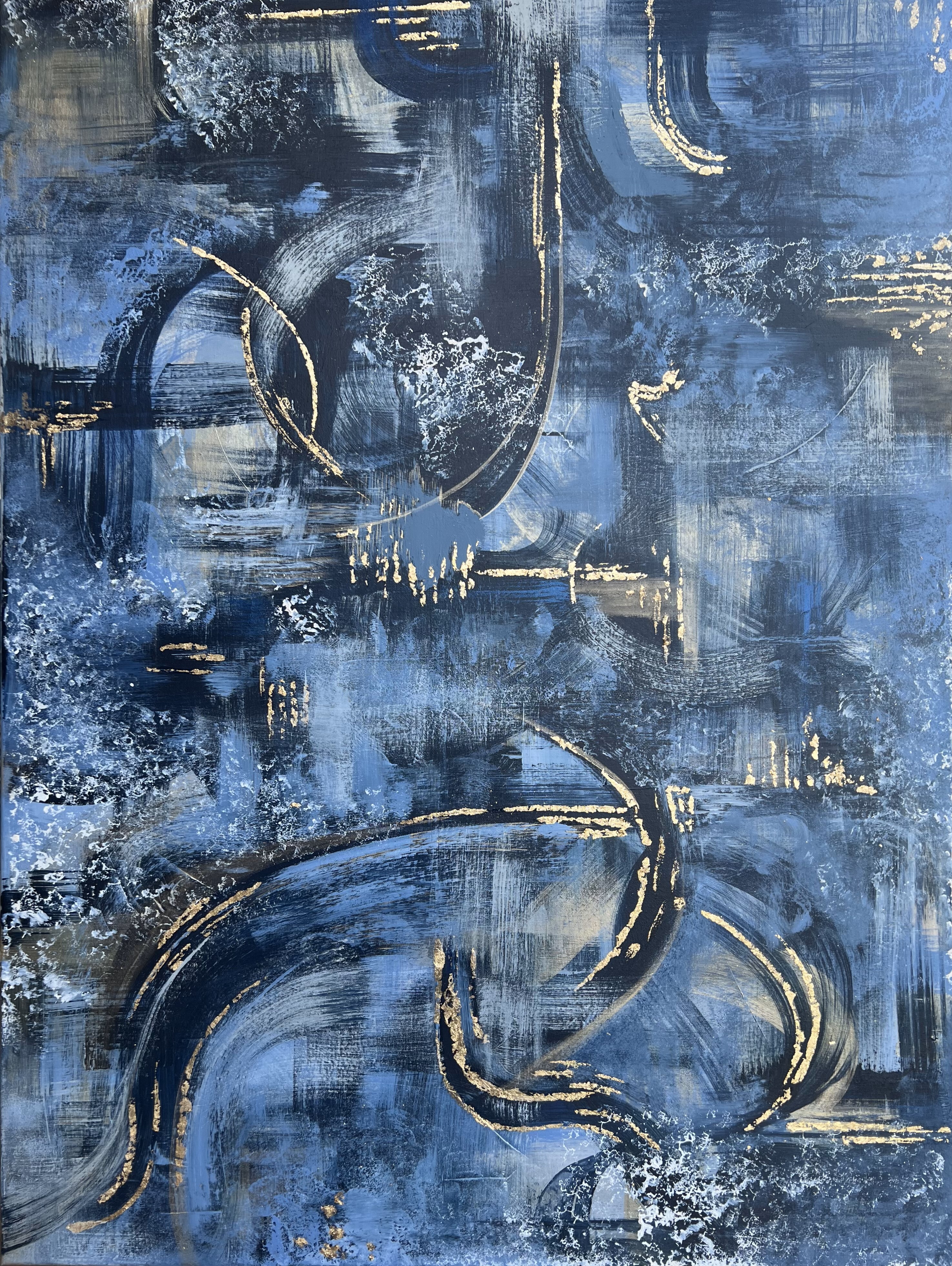 blue abstract painting