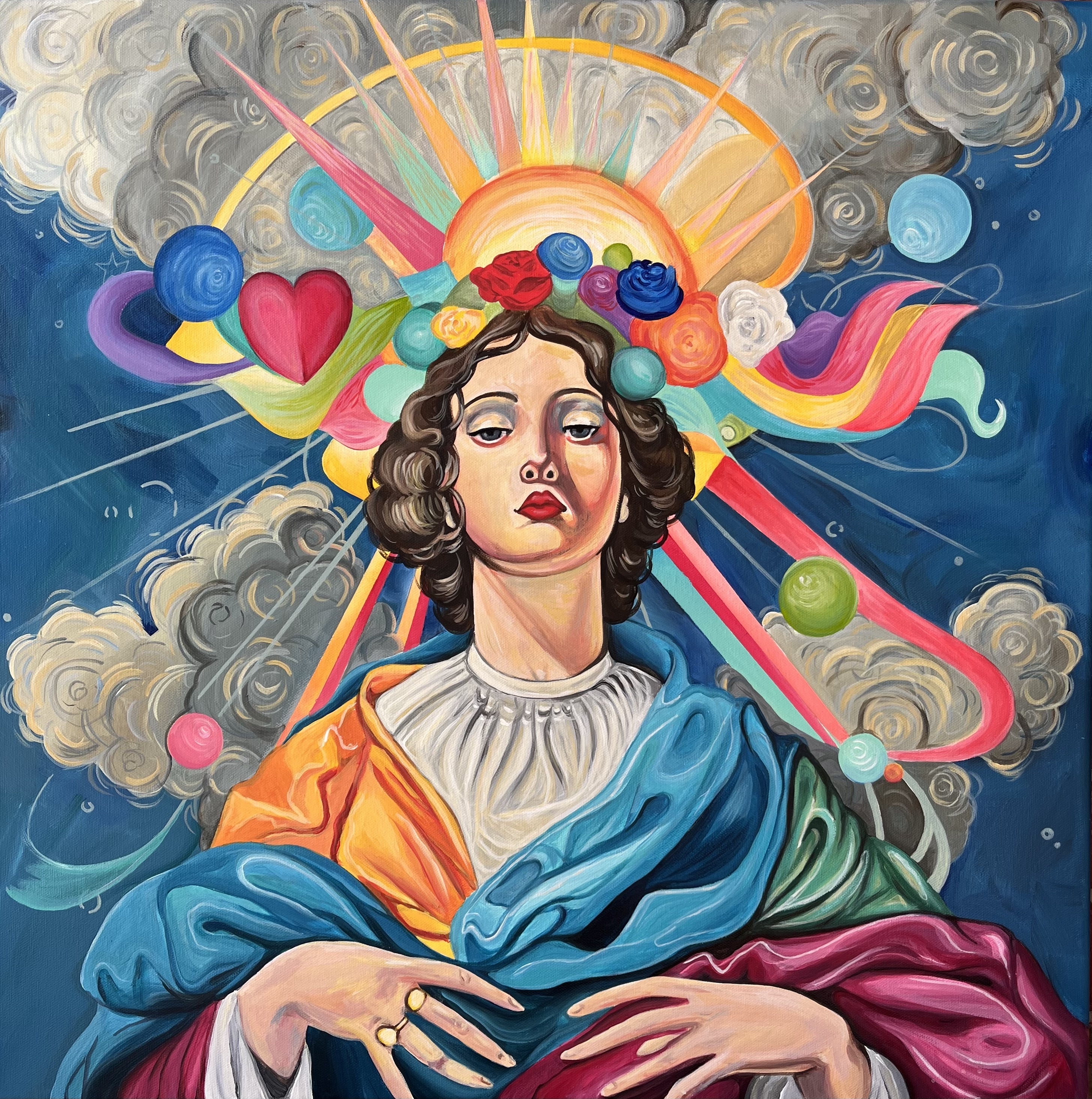 angelic lady in the clouds