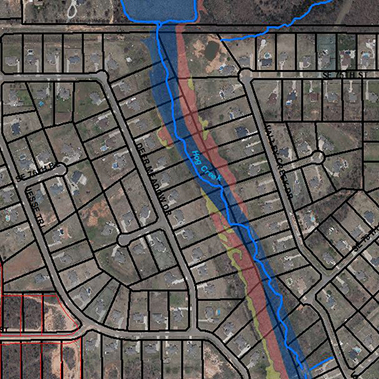 Subdivision Lots contain creek and floodplain SE 74th Street