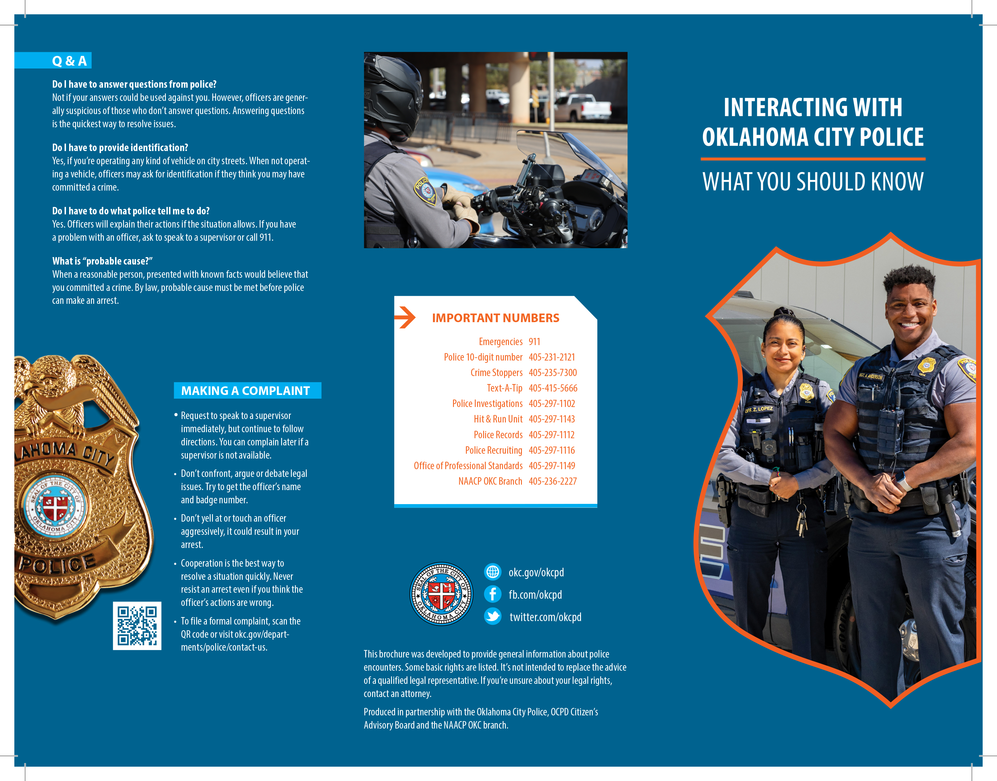 interacting with police brochure page 1