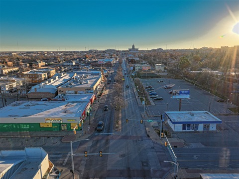 drone view of NW 23rd Street in daylight
